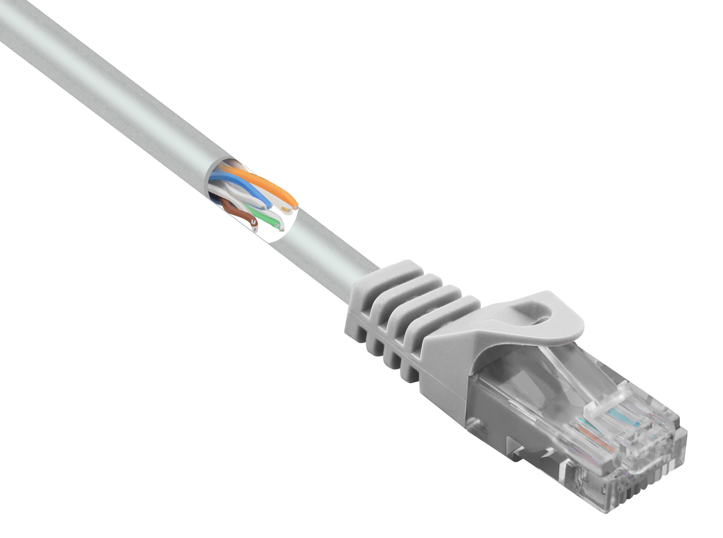 Renkforce RF-5043980 RJ45 Netwerkkabel, patchkabel CAT 5e U/UTP 3.00 m Grijs Snagless 1 stuk(s)