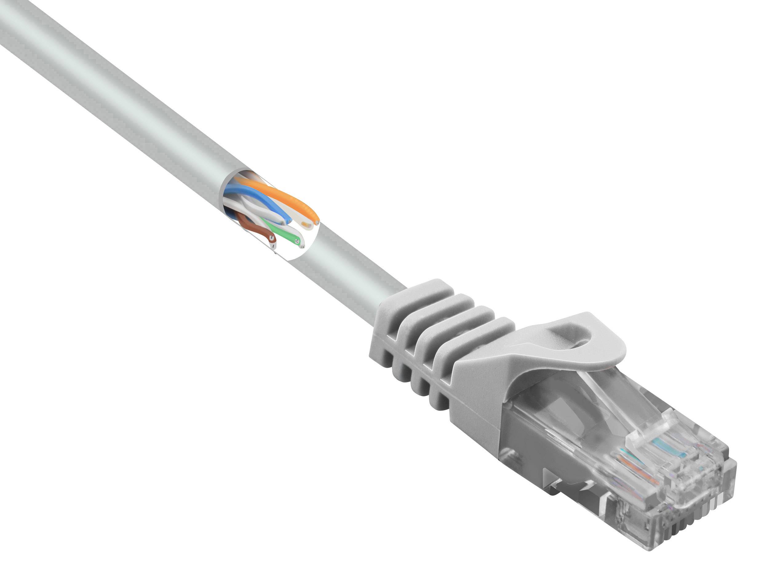Renkforce RF-5043982 RJ45 Netwerkkabel, patchkabel CAT 5e U/UTP 2.00 m Grijs Snagless 1 stuk(s)