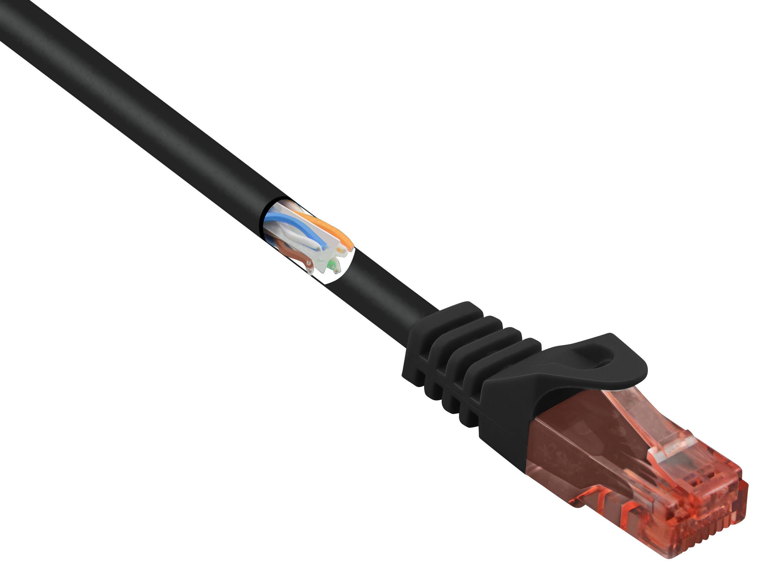 Renkforce RF-5044002 RJ45 Netwerkkabel, patchkabel CAT 6 U/UTP 10.00 m Zwart Halogeenvrij, Snagless 1 stuk(s)