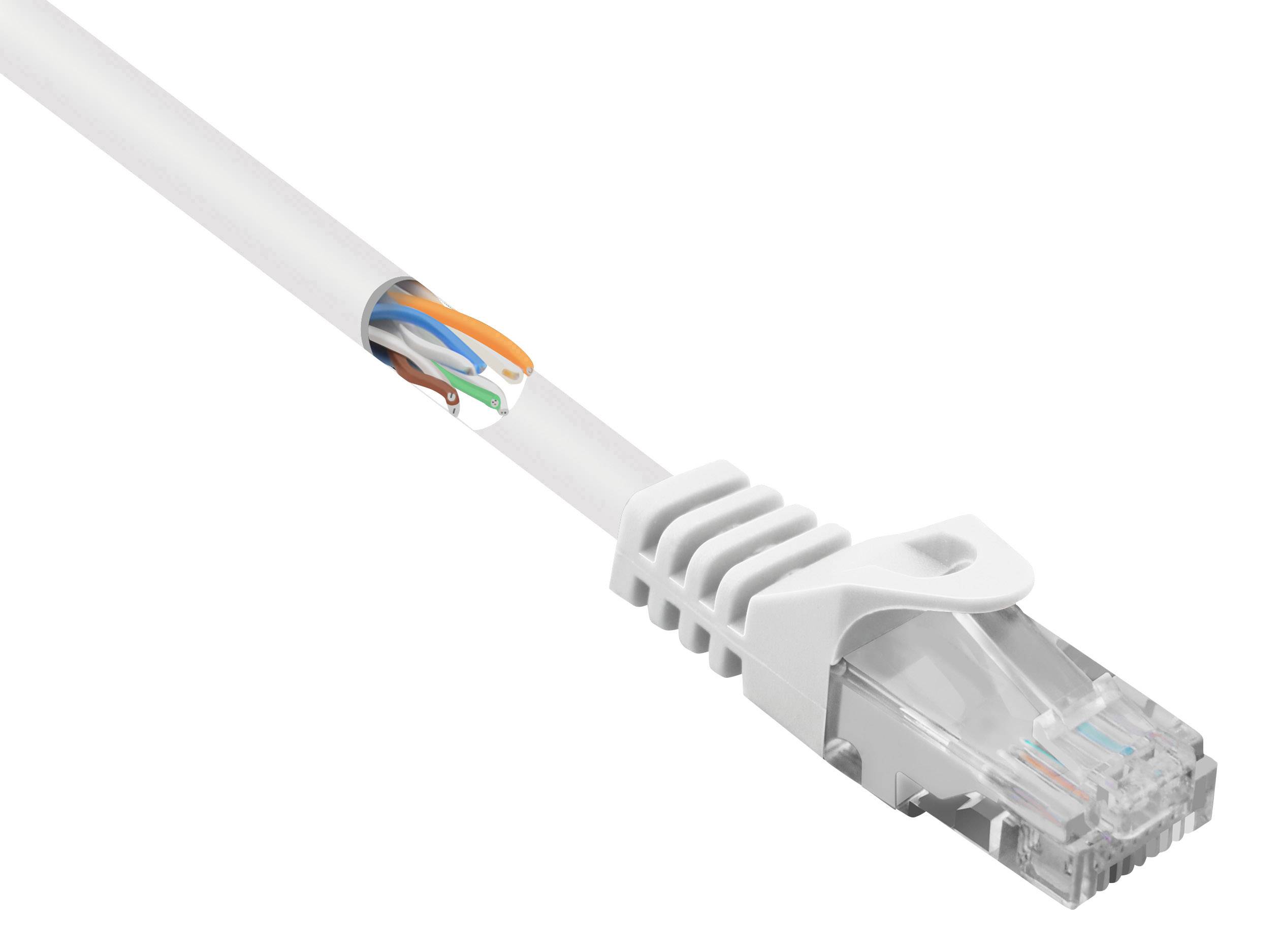 Renkforce RF-5044010 RJ45 Netwerkkabel, patchkabel CAT 5e U/UTP 3.00 m Wit Snagless 1 stuk(s)