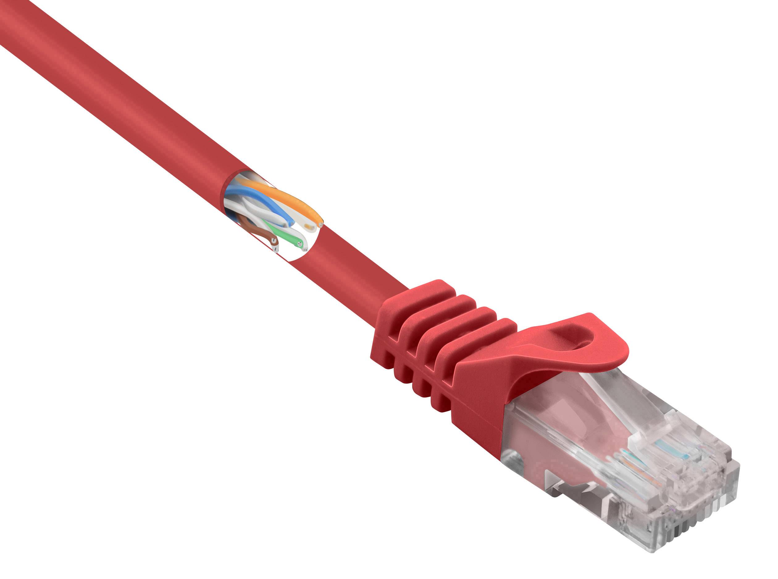 Renkforce RF-5044012 RJ45 Netwerkkabel, patchkabel CAT 5e U/UTP 3.00 m Rood Snagless 1 stuk(s)