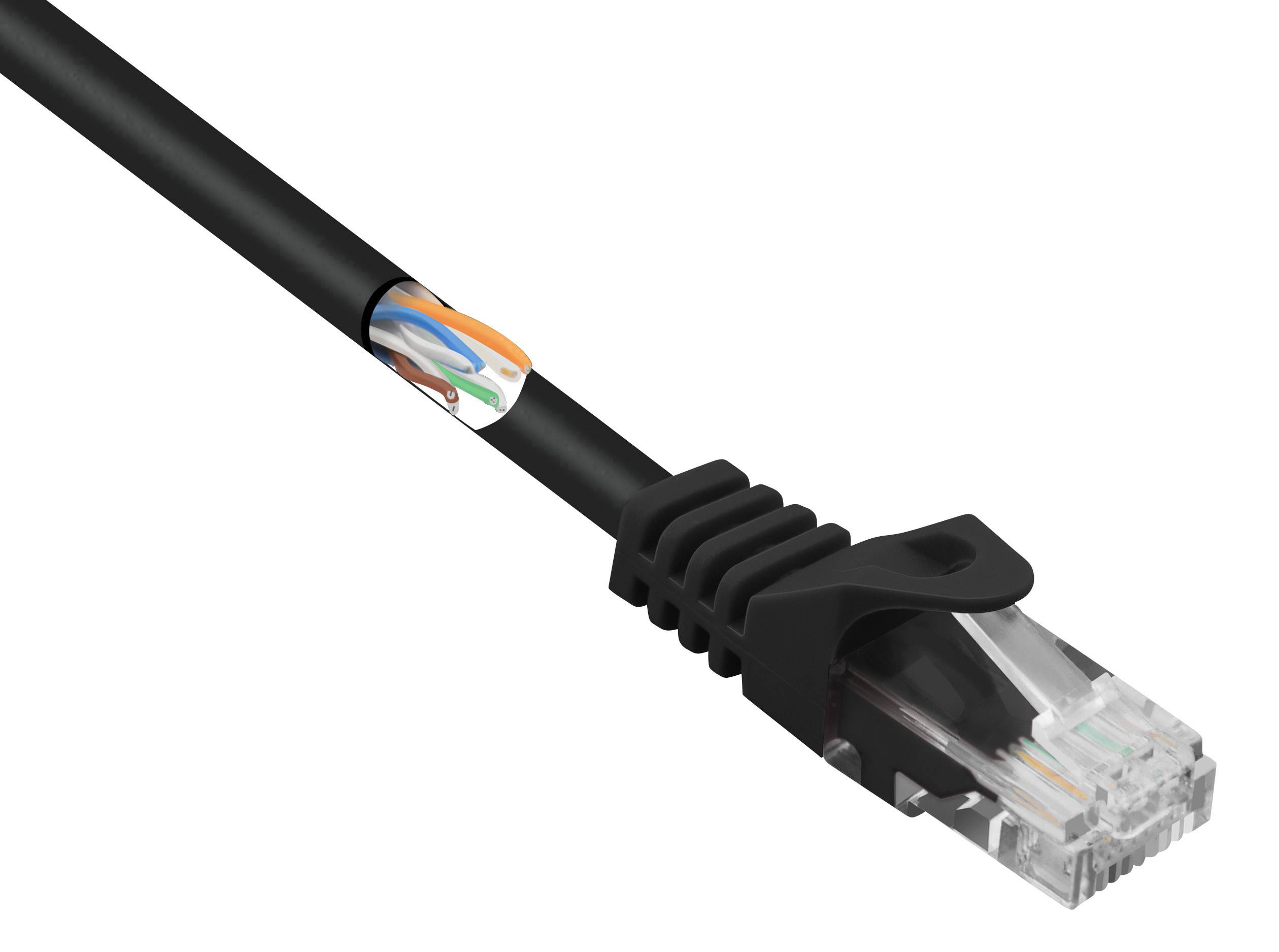 Renkforce RF-5047434 RJ45 Netwerkkabel, patchkabel CAT 5e U/UTP 0.50 m Zwart Snagless 1 stuk(s)