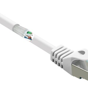 Renkforce RF-5047452 RJ45 Netwerkkabel, patchkabel CAT 6A S/FTP 0.50 m Wit Snagless, Vlambestendig 1 stuk(s) Renkforce RF-5047452 RJ45 Netwerkkabel, patchkabel CAT 6A S/FTP 0.50 m Wit Snagless, Vlambestendig 1 stuk(s)