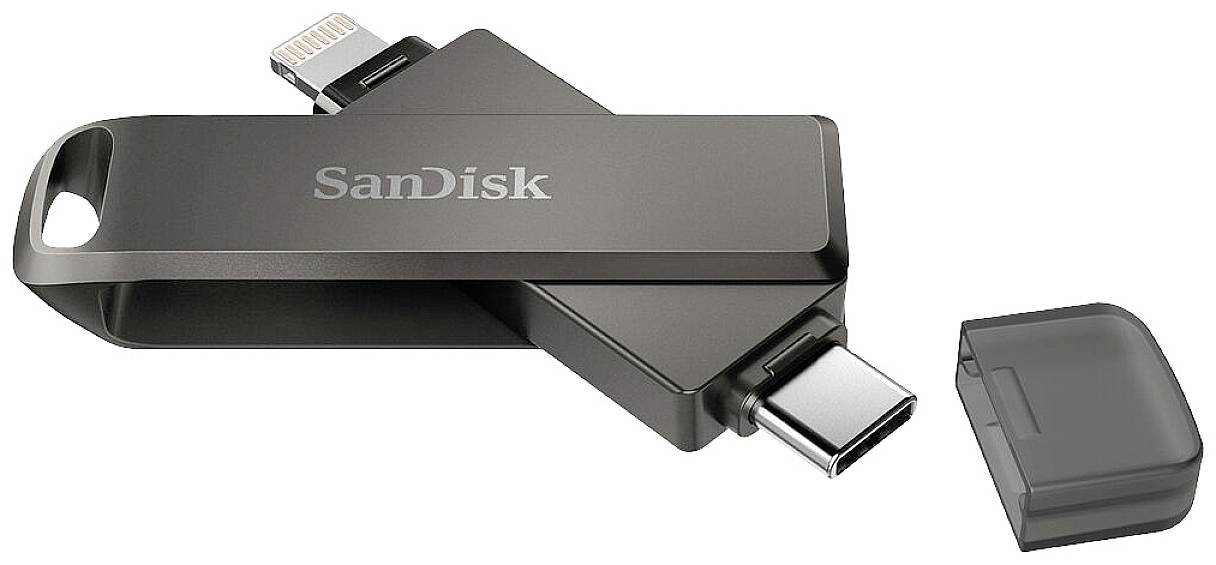 SanDisk iXpand® Luxe USB-stick 64 GB Zwart SDIX70N-064G-GN6NN Apple Lightning, USB-C 3.1 Gen 1