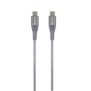 Skross SKCA0017C-C120CN USB-kabel USB 2.0 USB-C stekker, USB-C stekker 1.20 m Space grijs Rond, Flexibel, Stoffen mantel Skross SKCA0017C-C120CN USB-kabel USB 2.0 USB-C stekker, USB-C stekker 1.20 m Space grijs Rond, Flexibel, Stoffen mantel