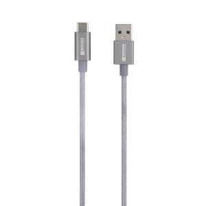 Skross SKCA0012A-C120CN USB-kabel USB 3.2 Gen1 USB-A stekker 1.20 m Space grijs Rond, Flexibel, Stoffen mantel Skross SKCA0012A-C120CN USB-kabel USB 3.2 Gen1 USB-A stekker 1.20 m Space grijs Rond, Flexibel, Stoffen mantel