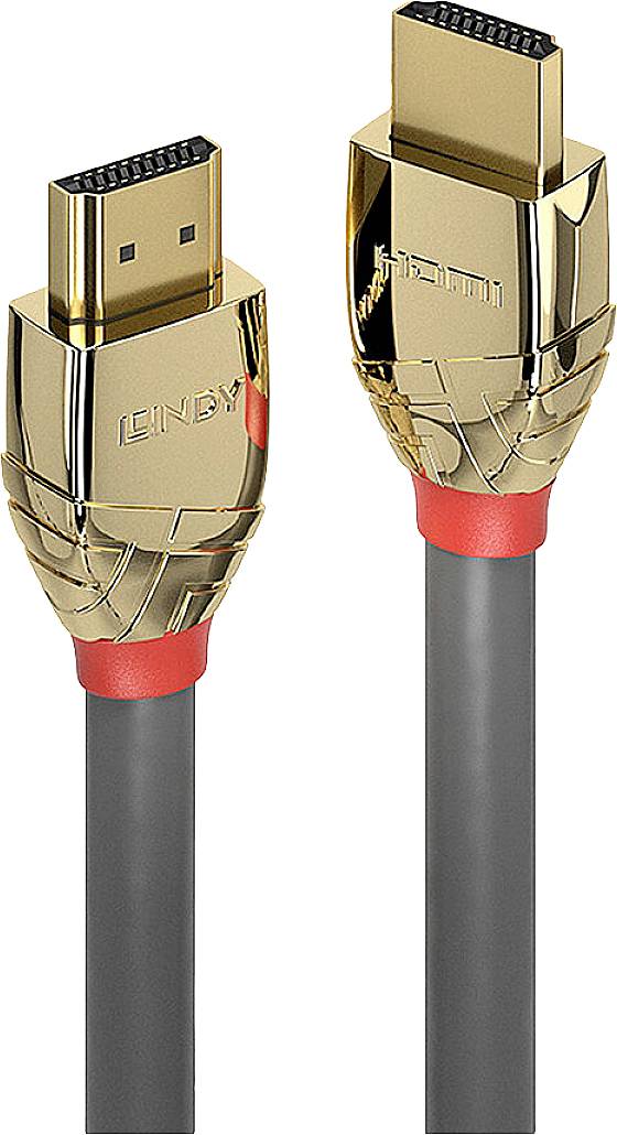 LINDY 37601 HDMI-kabel HDMI Aansluitkabel HDMI-A-stekker, HDMI-A-stekker 1.00 m Grijs 8K UHD