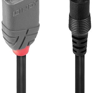 LINDY 70266 USB-kabel USB 2.0 USB-A stekker, DC-stekker 3,5 mm 1.50 m Zwart