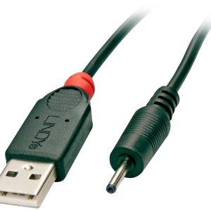 LINDY 70265 USB-kabel USB 2.0 USB-A stekker, DC-stekker 2,5 mm 1.50 m Zwart