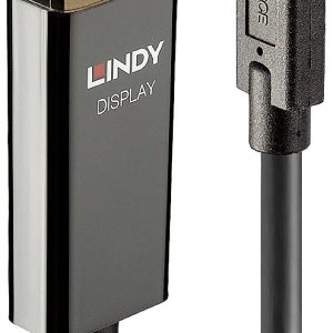 LINDY 43315 USB-C-displaykabel USB Aansluitkabel USB-C stekker, HDMI-A-stekker 5.00 m Zwart 4K UHD