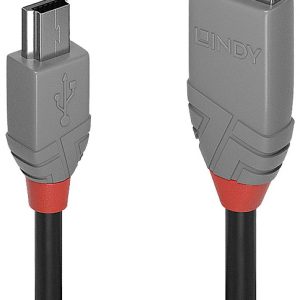 LINDY 36720 USB-kabel USB 2.0 USB-A stekker, USB-mini-B stekker 0.20 m Zwart LINDY 36720 USB-kabel USB 2.0 USB-A stekker, USB-mini-B stekker 0.20 m Zwart
