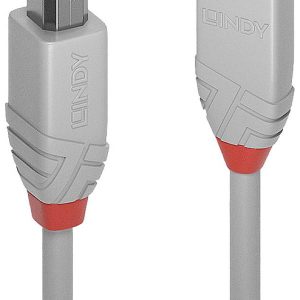 LINDY 36684 USB-kabel USB 2.0 USB-A stekker, USB-B stekker 3.00 m Grijs LINDY 36684 USB-kabel USB 2.0 USB-A stekker, USB-B stekker 3.00 m Grijs