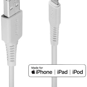 LINDY 31326 USB-kabel USB 2.0 USB-A stekker, Apple Lightning stekker 1.00 m Wit LINDY 31326 USB-kabel USB 2.0 USB-A stekker, Apple Lightning stekker 1.00 m Wit