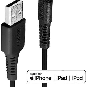 LINDY 31319 USB-kabel USB 2.0 USB-A bus, Apple Lightning stekker 0.50 m Zwart LINDY 31319 USB-kabel USB 2.0 USB-A bus, Apple Lightning stekker 0.50 m Zwart