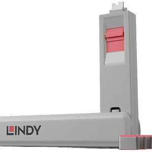 LINDY Lindy – Schloss für USB-C-Port – Rot Sleutel voor USB-C-poort Set van 4 stuks Pink Sleutelslot Incl. 1 sleutel