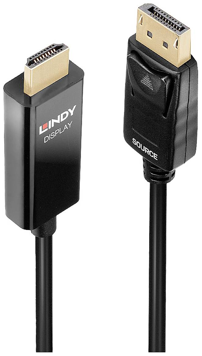 LINDY 40927 DisplayPort-kabel HDMI Aansluitkabel DisplayPort-stekker, HDMI-A-stekker 3.00 m Zwart