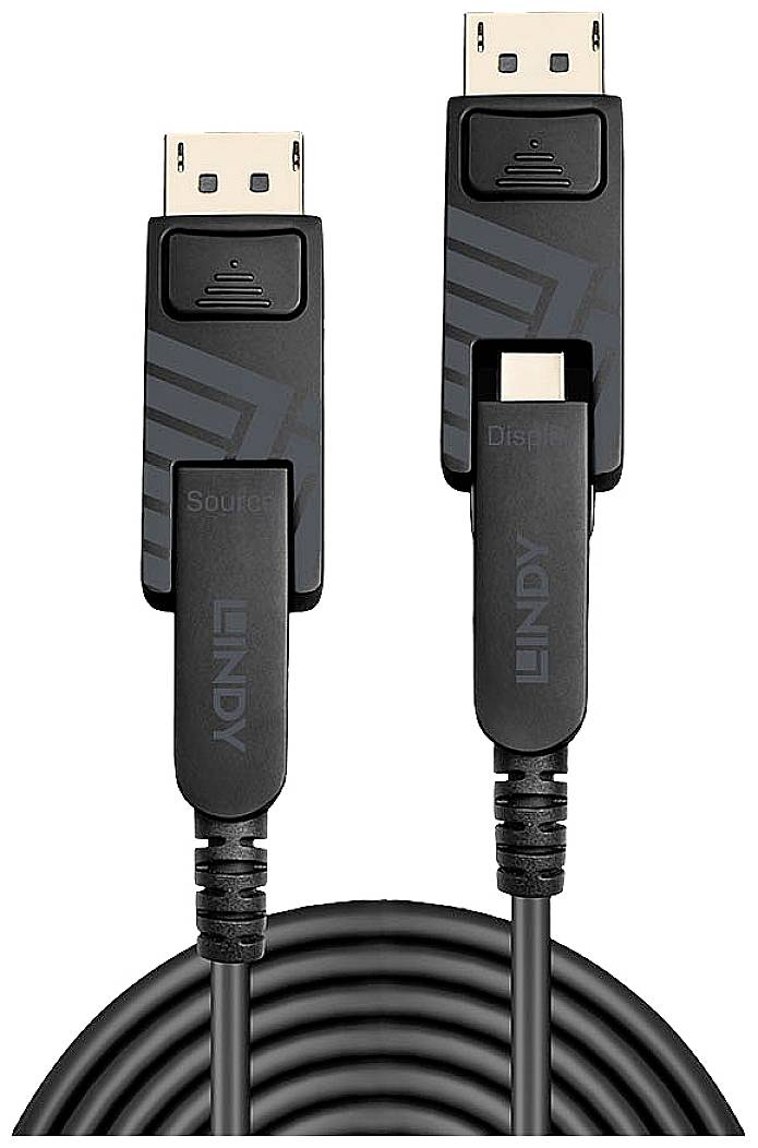 LINDY 38483 DisplayPort-kabel USB Aansluitkabel Mini DisplayPort-stekker, Mini DisplayPort-stekker 40.00 m Zwart 8K UHD