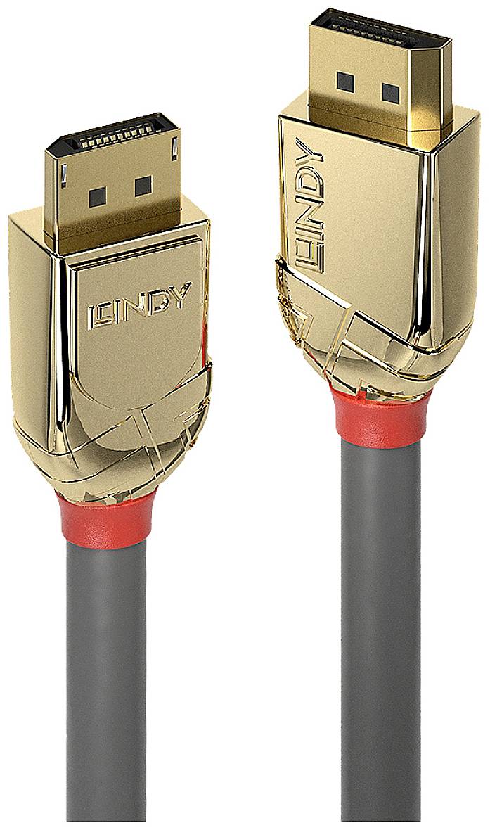LINDY 36290 DisplayPort-kabel USB Aansluitkabel DisplayPort-stekker, DisplayPort-stekker 0.50 m Goud, Grijs