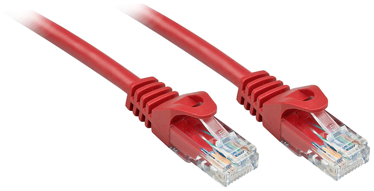 LINDY 48183 RJ45 Netwerkkabel, patchkabel CAT 6 U/UTP 2.00 m Rood 1 stuk(s)