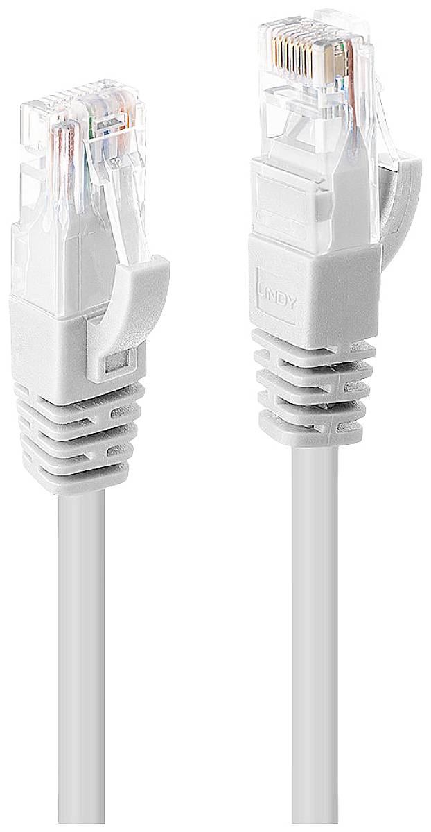 LINDY 48092 RJ45 Netwerkkabel, patchkabel CAT 6 U/UTP 1.00 m Wit 1 stuk(s)
