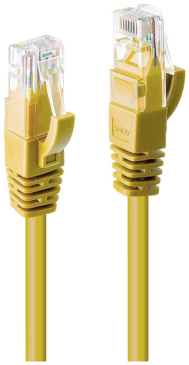 LINDY 48070 RJ45 Netwerkkabel, patchkabel CAT 6 U/UTP 30.00 m Geel 1 stuk(s)