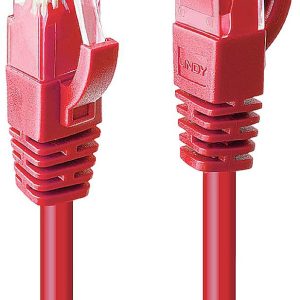 LINDY 48040 RJ45 Netwerkkabel, patchkabel CAT 6 U/UTP 30.00 m Rood 1 stuk(s)