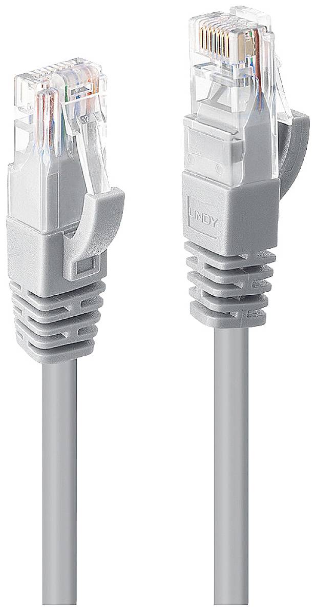 LINDY 48010 RJ45 Netwerkkabel, patchkabel CAT 6 U/UTP 30.00 m Grijs 1 stuk(s)
