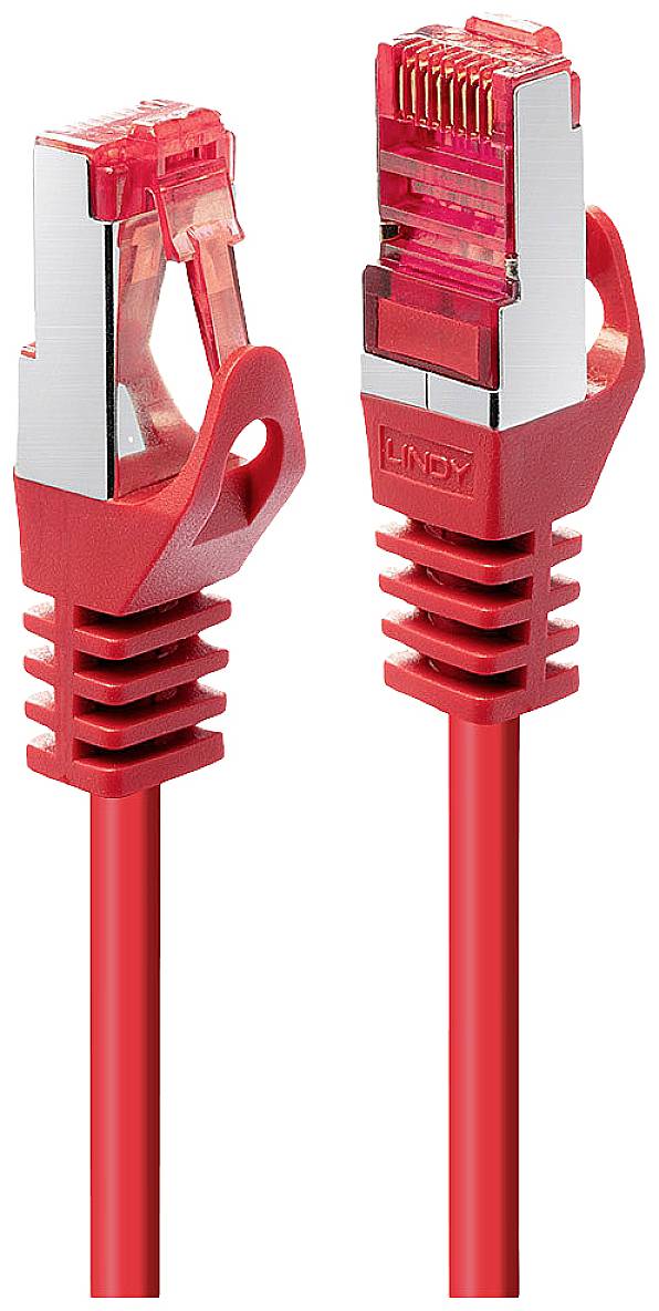 LINDY 47361 RJ45 Netwerkkabel, patchkabel CAT 6 S/FTP 0.50 m Rood 1 stuk(s)