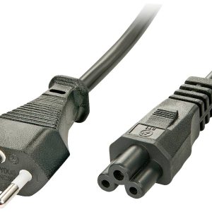 LINDY Stroom Netkabel [1x Zwitserse stekker – 1x Apparaatbus C5] 2.00 m Zwart