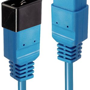 LINDY Stroom Verlengkabel [1x Apparaatstekker, female C19 16A – 1x Apparaatstekker, male C20] 3.00 m Blauw