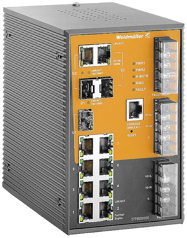 Weidmüller 2778950000 IE-SW-SL10M-7TX-3GC-HV Industrial Ethernet Switch 10 / 100 / 1000 MBit/s