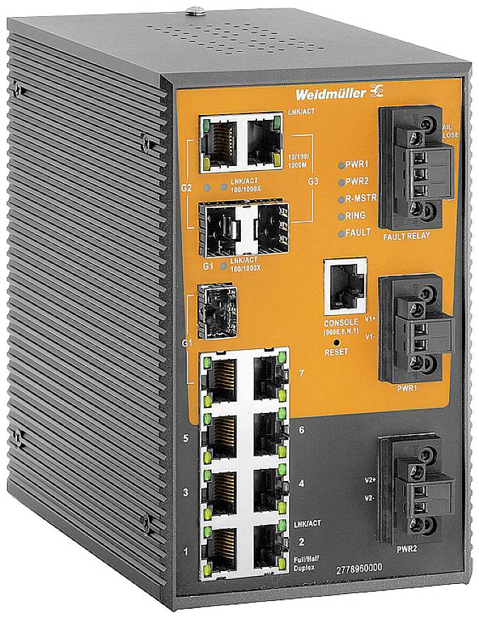 Weidmüller 2778960000 IE-SW-SL10M-7TX-3GC-LV Industrial Ethernet Switch 10 / 100 / 1000 MBit/s
