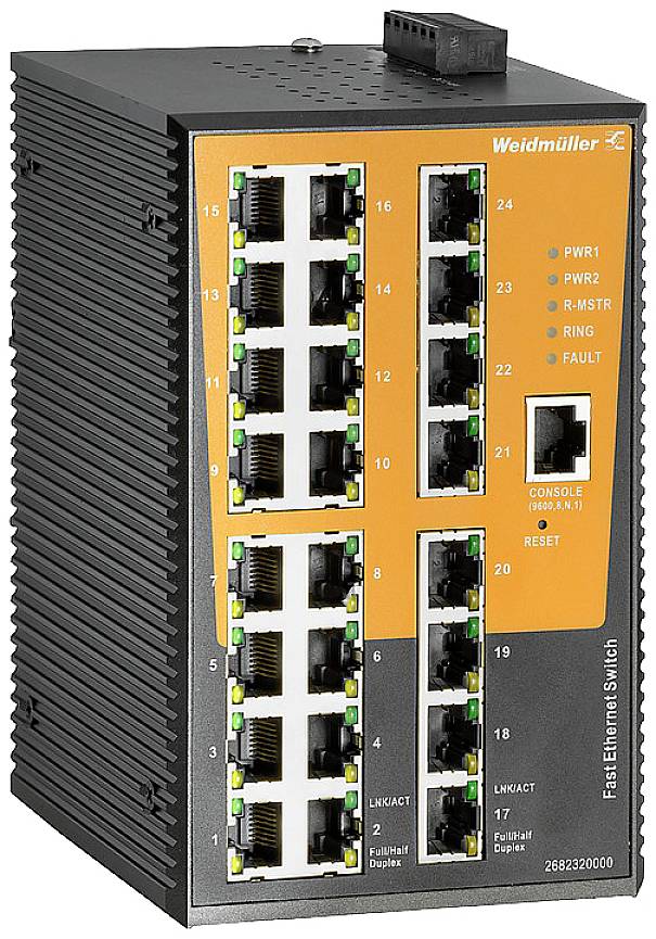 Weidmüller 2682320000 IE-SW-AL24M-24TX Industrial Ethernet Switch 10 / 100 MBit/s