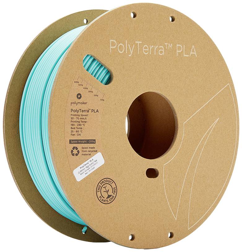 Polymaker 70845 PolyTerra PLA Filament PLA kunststof Gering kunststofgehalte 2.85 mm 1000 g Blauw-groen 1 stuk(s)