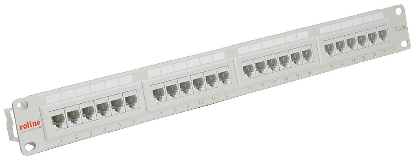 ROLINE Cat.5e (Class D), 19" patchpanel, 24 ports, UTP, grijs