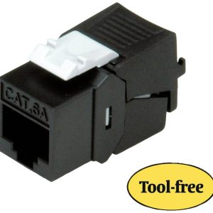 ROLINE Cat.6A (Klasse EA) Keystone, niet afgeschermd, zonder gereedschap, compact, zwart ROLINE Cat.6A (Klasse EA) Keystone, niet afgeschermd, zonder gereedschap, compact, zwart