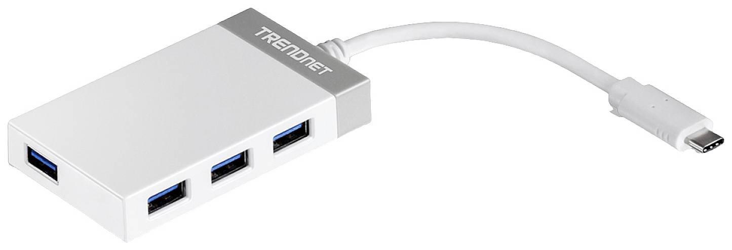 TrendNet TUC-H4E TUC-H4E USB-hub 4 poorten USB-A USB 3.2 Gen1 5 GBit/s Met USB-C stekker Grijs