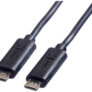 ROLINE USB 2.0 Oplaadkabel, Micro B M/M, zwart, 0,3 m ROLINE USB 2.0 Oplaadkabel, Micro B M/M, zwart, 0,3 m