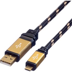 ROLINE GOLD USB 2.0 Kabel, USB A Male – Micro USB B Male, 0,8 m ROLINE GOLD USB 2.0 Kabel, USB A Male – Micro USB B Male, 0,8 m