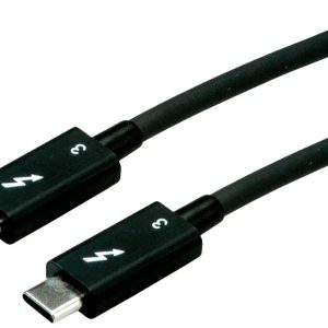ROLINE Thunderbolt™ 3 kabel, 40G, 5A, M/M, zwart, 0,5 m ROLINE Thunderbolt™ 3 kabel, 40G, 5A, M/M, zwart, 0,5 m