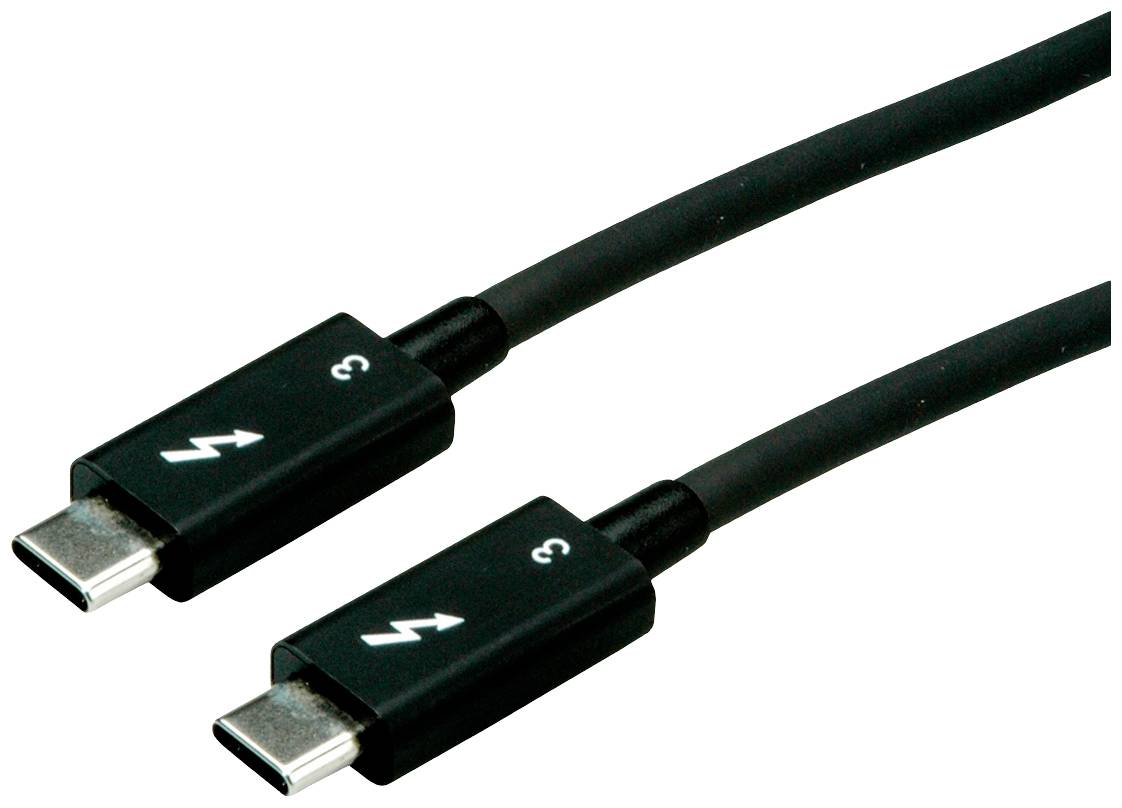 ROLINE Thunderbolt™ 3 kabel, 40G, 5A, M/M, zwart, 0,5 m