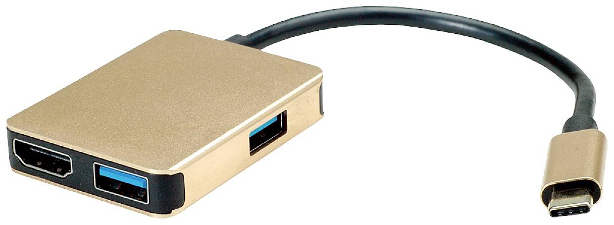 ROLINE GOLD USB Type C Docking Station, HDMI 4K, 2x USB 3.2 Gen 1, 1x PD
