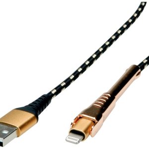 ROLINE GOLD 8pin naar USB 2.0 kabel voor iPhone, iPod, 1 m ROLINE GOLD 8pin naar USB 2.0 kabel voor iPhone, iPod, 1 m