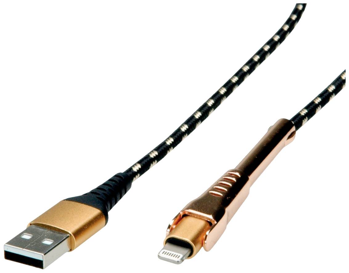 ROLINE GOLD 8pin naar USB 2.0 kabel voor iPhone, iPod, 1 m