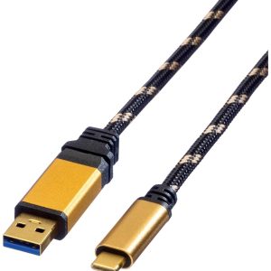 ROLINE GOLD USB 3.2 Gen 1 kabel, A-C, M/M, 0,5 m ROLINE GOLD USB 3.2 Gen 1 kabel, A-C, M/M, 0,5 m