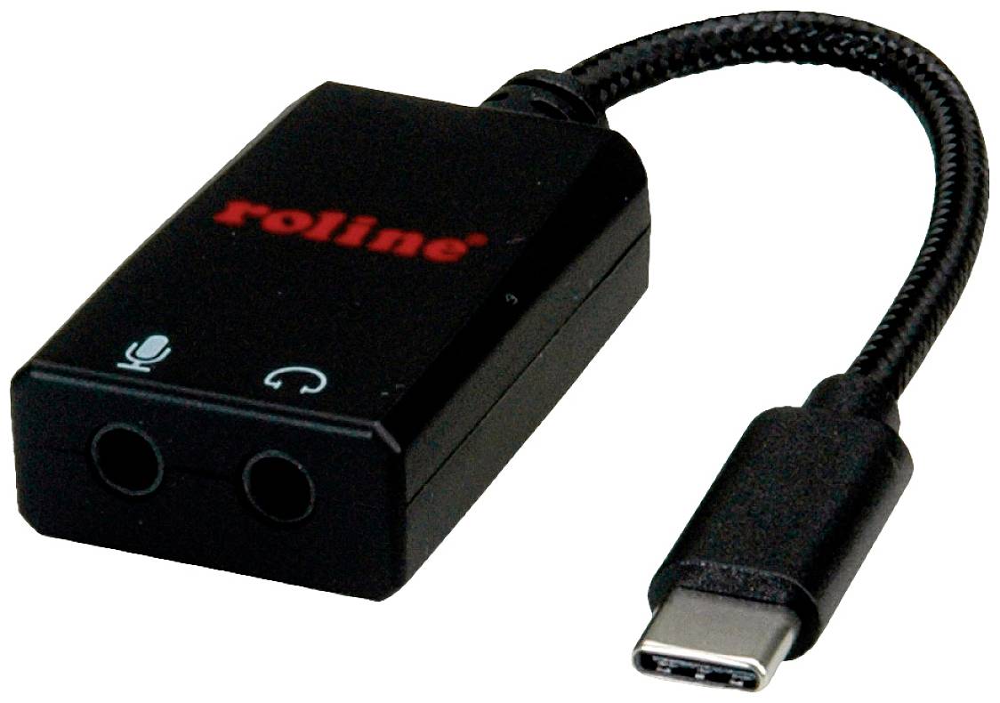 ROLINE Adapter USB Type C - 2x 3.5mm audio, Male/Female, 0,13 m