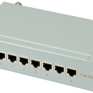ROLINE Patchpaneel, 8 Poorts, Cat.5e (Class D), afgeschermd, grijs ROLINE Patchpaneel, 8 Poorts, Cat.5e (Class D), afgeschermd, grijs