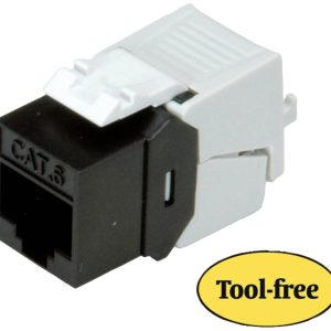ROLINE Cat.6 (Class E) Keystone, onafgeschermd, zonder gereedschap, compact, zwart ROLINE Cat.6 (Class E) Keystone, onafgeschermd, zonder gereedschap, compact, zwart