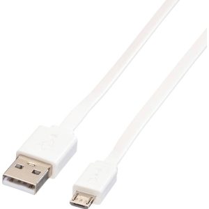 ROLINE USB 2.0 Kabel, USB A Male – Micro USB B Male, wit, 1 m ROLINE USB 2.0 Kabel, USB A Male – Micro USB B Male, wit, 1 m