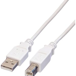 VALUE USB 2.0 Kabel, type A-B, Type A-B, wit, 3 m VALUE USB 2.0 Kabel, type A-B, Type A-B, wit, 3 m